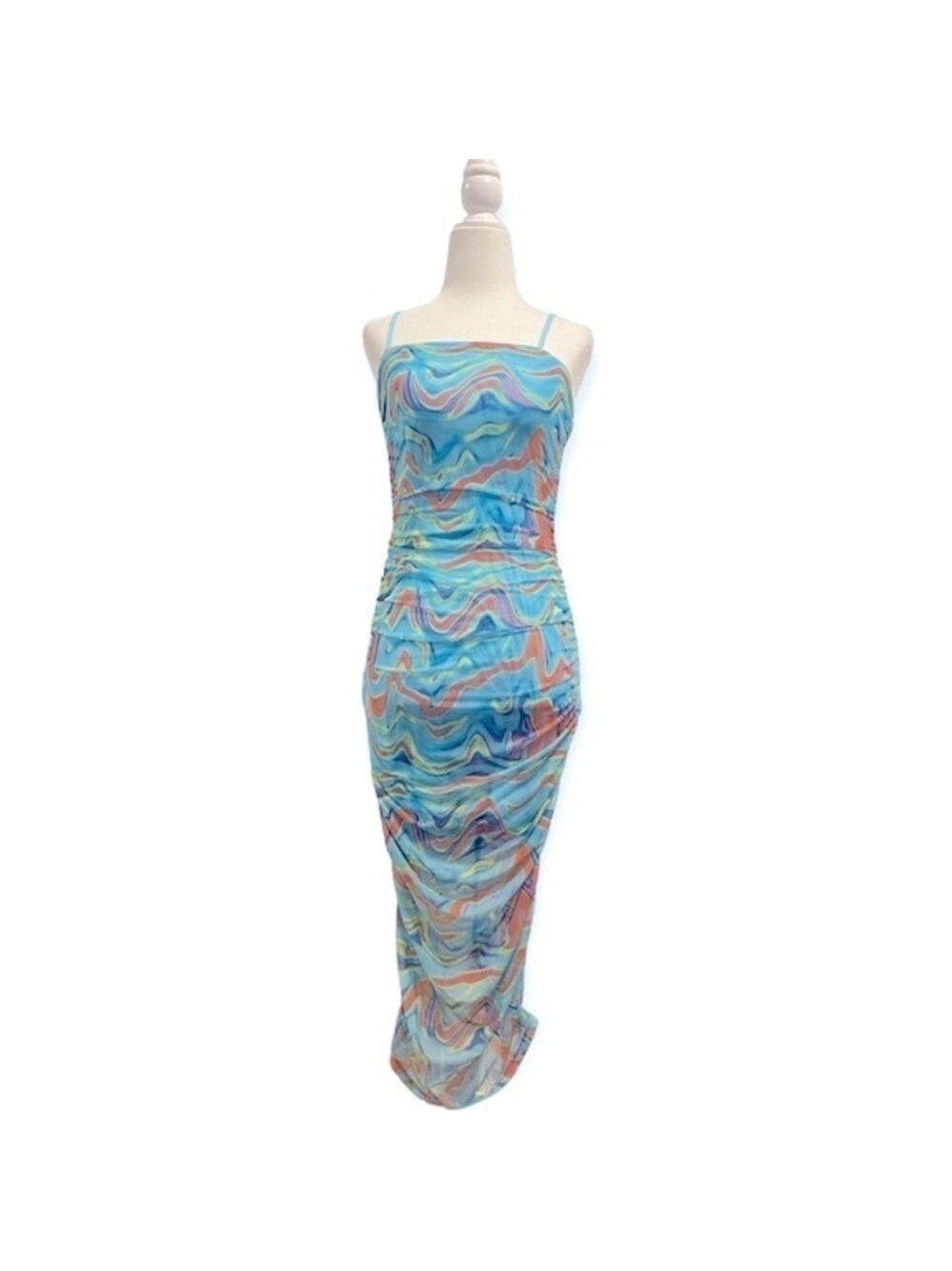 NWT wild fable psychedelic print micro mesh maxi dress